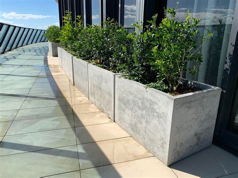 metal trough planter boxes|large concrete planter boxes.